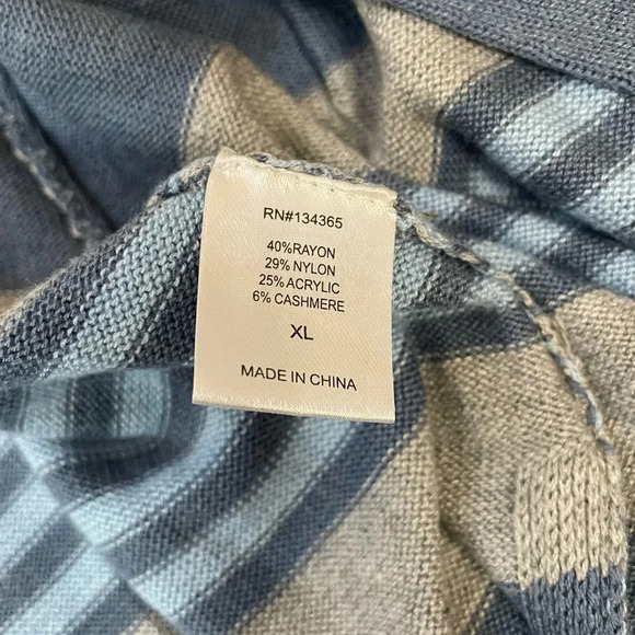 Laurie Felt Longline Open Cardigan Blue Gray Cashmere Blend Size XL - Picture 3 of 8